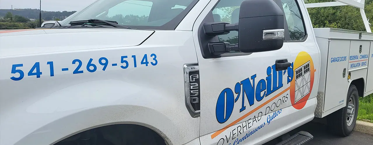 An O'Neill's service truck lettered with the phone number 541-269-5143