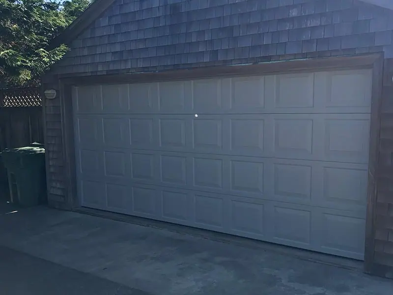 After: Double door with a window row replaced