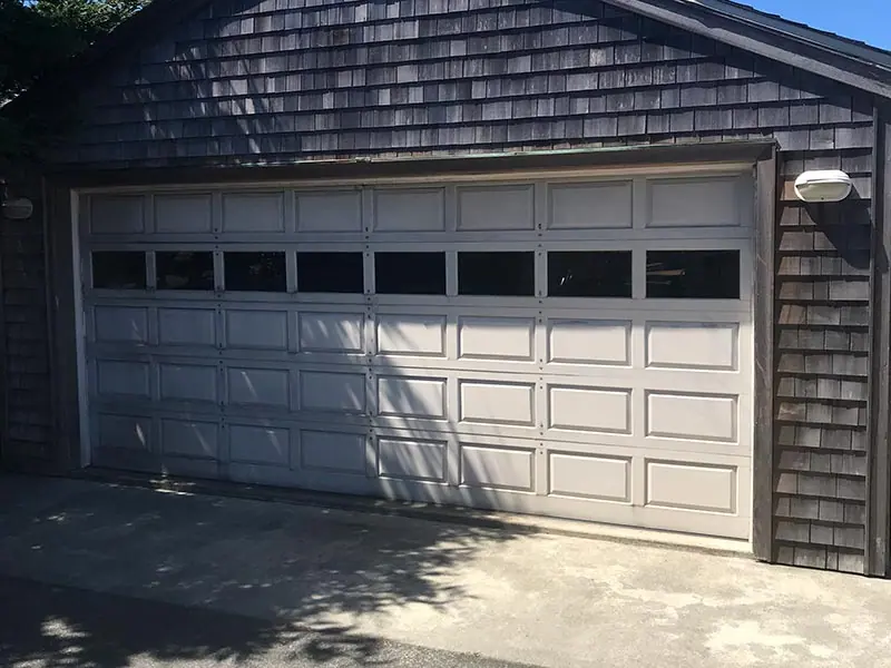 Before: Double door with a window row replaced