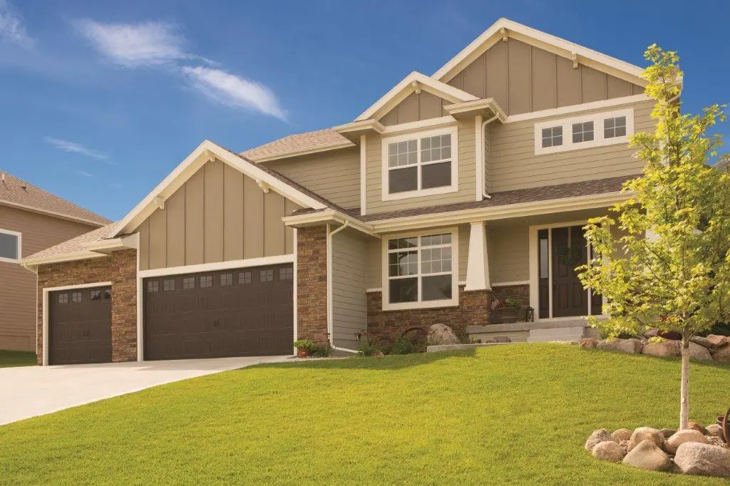 A home with a two-car garage door